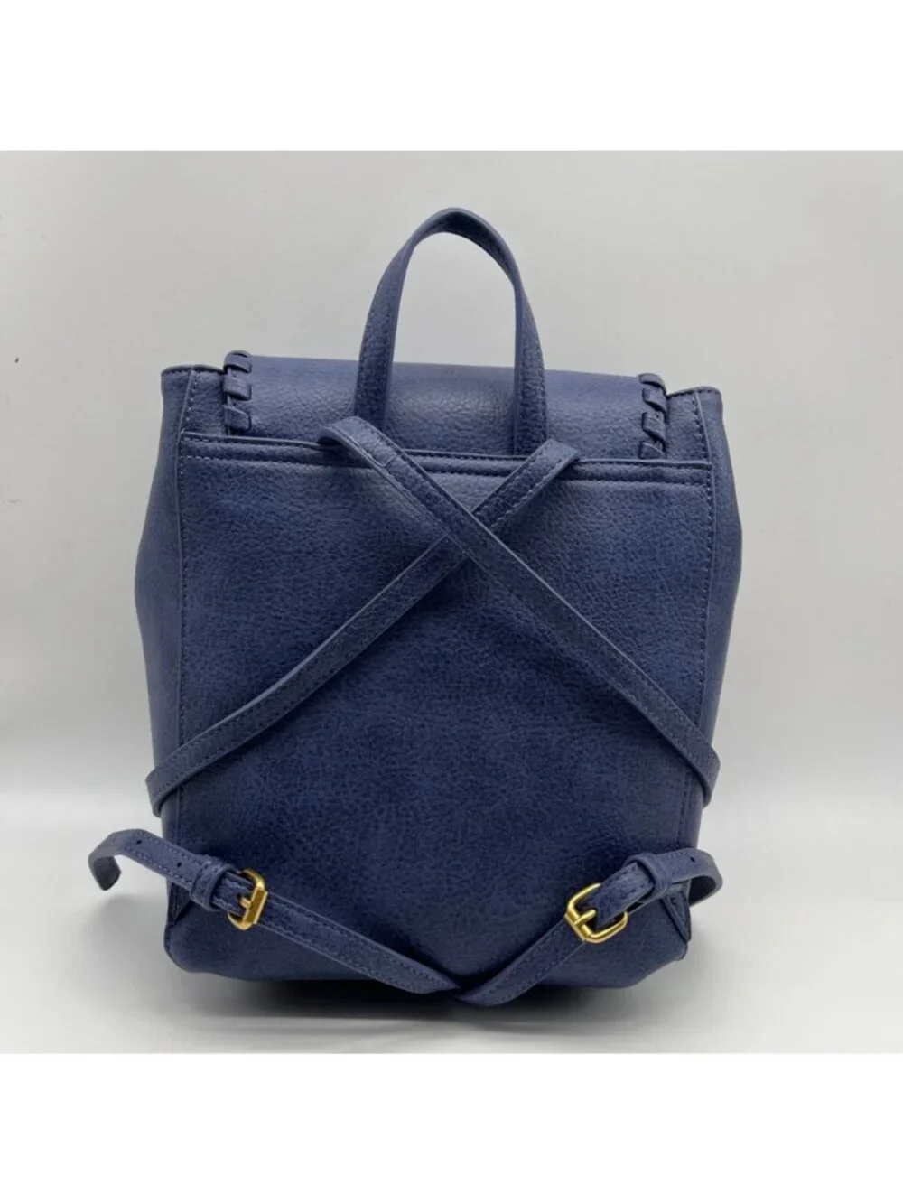 Style & Co Moonlight Blue Faux Leather Whip‑Stitch Backpack